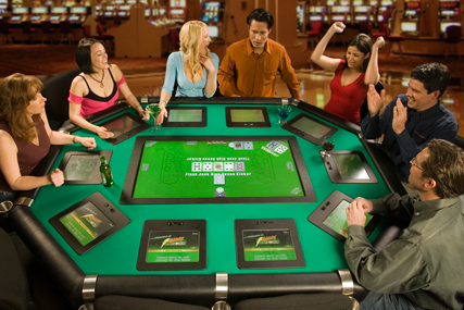 Eectronic poker table Lightning Poker for automatic, dealerless texas holdem, omaha poker games